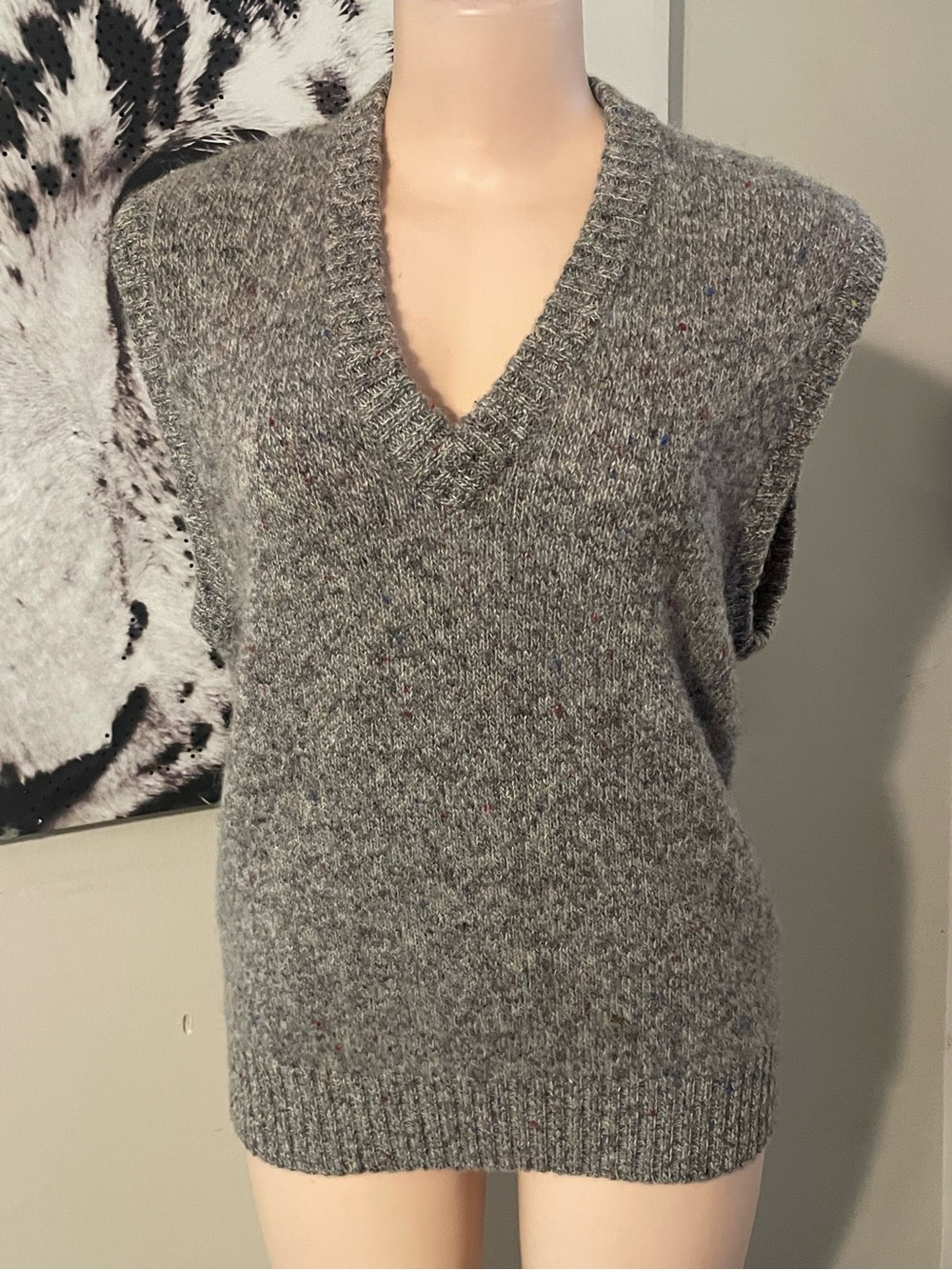 Vintage Christopher Hayes 100% pure Shetland Wool sweater best marbled knit v L